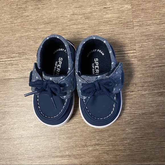 Sperry Intrepid Crib Jr Denim Baby Girls Shoes - Picture 3 of 5